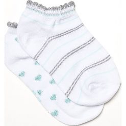 Blukids - Skarpetki dziecięce (2-pack). Białe skarpetki dziewczęce Blukids, bez wzorów, z elastanu. W wyprzedaży za 9,90 zł.
