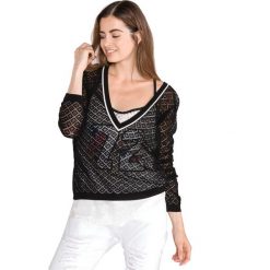 TWINSET Sweter Czarny Biały. Czarne bluzy damskie Twinset, xs, bez wzorów, z bawełny, bez rękawów, bez kaptura. Za 1208,95 zł.