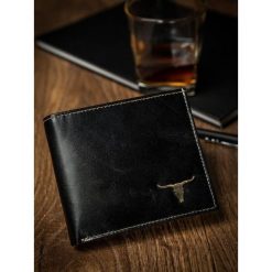 Portfel męski skórzany RFID Buffalo Wild czarny. Czarne portfele męskie BUFFALO WILD, bez wzorów, ze skóry. Za 59,99 zł.