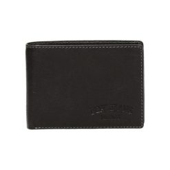 Portfele męskie: Skórzany portfel w kolorze brązowym – (S)10,5 x (W)8,5 x (G)1 cm