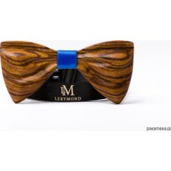 Drewniana mucha PAPILIO zebrano. Brązowe muszki męskie marki Pakamera, bez wzorów. Za 390,00 zł.