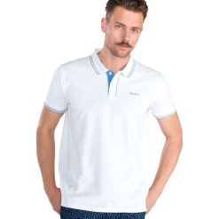 Pepe Jeans Mitch Polo Koszulka Biały. Białe podkoszulki męskie xxl, z bawełny. Za 266,95 zł.