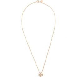 Naszyjnik TORY BURCH - Kira Pave Delicate Necklace 61725 Tory Gold/Crystal 745. Żółte naszyjniki męskie Tory Burch, metalowe. Za 429,00 zł.