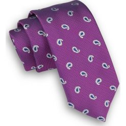 Różowy Elegancki Krawat Męski -ALTIES- 6 cm, Paisley, Łezki, Nerka KRALTS0287. Różowe krawaty męskie Alties, bez wzorów, z tkaniny, eleganckie. Za 39,00 zł.