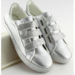 Trampki zapinane na rzepy srebrne XL10P SILVER. Szare buty sportowe damskie obuwie damskie, z tkaniny. Za 85,35 zł.