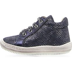 Trampki chłopięce: Skórzane sneakersy w kolorze granatowym