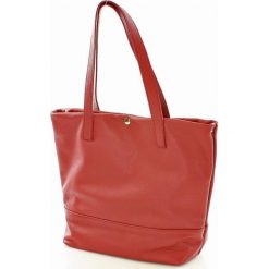 Shopper bag damskie: MELANIA Skórzana Torebka włoska shopper czerwona