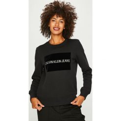 Calvin Klein Jeans - Bluza. Czarne bluzy rozpinane damskie Calvin Klein Jeans, l, z jeansu. Za 399,90 zł.
