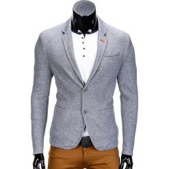 MARYNARKA MĘSKA CASUAL M80 - SZARA. Szare marynarki męskie marki Ombre Clothing, z dresówki. Za 99,00 zł.