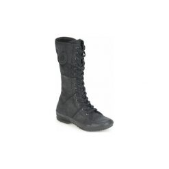 Kozaki Dziecko Palladium BARROW. Czarne kozaki dziewczęce Palladium, bez wzorów, bez obcasa. Za 329,50 zł.