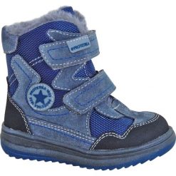 Protetika buty zimowe za kostkę chłopięce Riki 19 szary/niebieski. Szare buty chłopięce zimowe Protetika, ze skóry, za kostkę, bez zapięcia. Za 175,00 zł.