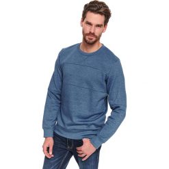 Bluza z łączonych materiałów. Niebieskie bluzy męskie Top Secret, na wiosnę, xxl, bez wzorów, z materiału, klasyczne, z okrągłym kołnierzem, bez rękawów, bez kaptura. W wyprzedaży za 49,99 zł.