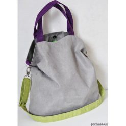 Torebki klasyczne damskie: Torba hobo XXL- szary, limonka, fiolet