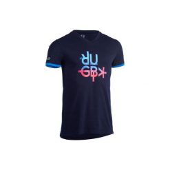 Koszulka do rugby R100 męska. Niebieskie koszulki męskie OFFLOAD, s, bez wzorów, z bawełny, bez kołnierzyka, bez rękawów. Za 44,99 zł.