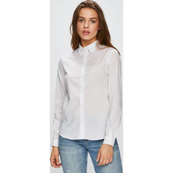 Trussardi Jeans - Koszula. Szare koszule jeansowe damskie Trussardi Jeans, casualowe, z klasycznym kołnierzykiem, z długim rękawem. Za 319,90 zł.