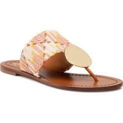 Japonki TORY BURCH - Patos Disk Sandal 74314 Woven/Neutral Woven 811. Brązowe klapki damskie Tory Burch, z aplikacjami, ze skóry, bez obcasa, na obcasie. Za 1329,00 zł.