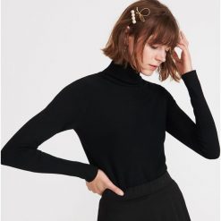 Sweter z golfem - Czarny. Czarne swetry damskie Reserved, s, bez wzorów, bez rękawów. Za 79,99 zł.