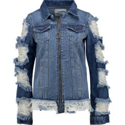 Odzież damska: Liquor N Poker GIRLFRIEND JACKET WITH O RING ZIP AND INSERT Kurtka jeansowa mid indigo