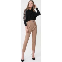 Czarny Sweter Octavia. Czarne swetry damskie Born2be, s, z haftami, eleganckie, bez rękawów, długie, bez kaptura. Za 89,99 zł.