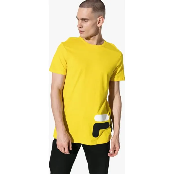 Fila Koszulka Ss Eamon Tee Ss , żółty, rozmiar XL. Żółte koszulki męskie Fila, xl, bez wzorów, z tkaniny, bez kołnierzyka, bez rękawów. W wyprzedaży za 99,99 zł.