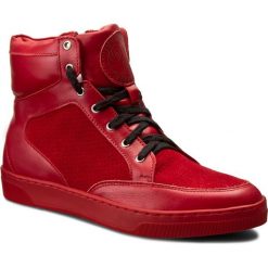 Sneakersy ROBERTO - 521/D Czerw. Lico/Czerw. Welur. Czerwone półbuty damskie Roberto, ze skóry. W wyprzedaży za 169,00 zł.