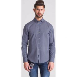 Granatowa koszula Emporio Armani. Niebieskie koszule męskie Emporio Armani, xxl, bez wzorów, z bawełny, z klasycznym kołnierzykiem, bez rękawów. Za 509,50 zł.