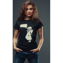 T-shirt MIASTO JEST MOJE damski czarny. Czarne podkoszulki damskie Hultaj Polski, s, bez wzorów, z bawełny, bez kołnierzyka, bez rękawów, bez kaptura, trekkingowe. Za 79,00 zł.