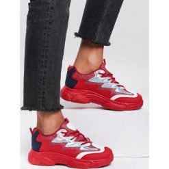 Czerwone Sneakersy Illumined. Czerwone buty sportowe damskie Renee, bez wzorów, sportowe. Za 99,99 zł.