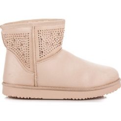 Buty zimowe damskie: Beżowe śniegowce SKYLA
