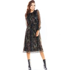 Sukienka szyfonowa z falbankami - xl. Sukienki damskie e-margeritka.pl, s, bez wzorów, z poliesteru, eleganckie, z falbankami, bez rękawów, midi, dopasowane. Za 165,99 zł.
