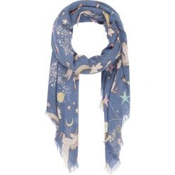 Chusty damskie: Chusta „Einhorn” w kolorze niebieskim ze wzorem – 140 x 140 cm