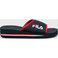 Fila - Klapki. Niebieskie kapcie męskie Fila, bez wzorów, z materiału. Za 99,90 zł.