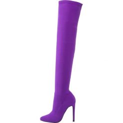 Buty zimowe damskie: Steve Madden SLAMMIN Kozaki na obcasie purple