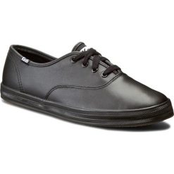 Tenisówki KEDS - Champion WH45780 Black Leather. Czarne półbuty damskie Keds, bez wzorów, ze skóry, bez zapięcia. W wyprzedaży za 179,00 zł.