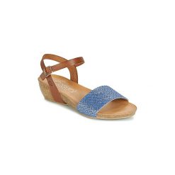 Sandały Casual Attitude JALAYEGE. Niebieskie sandały damskie Casual Attitude, bez wzorów, casualowe, bez obcasa, bez zapięcia. Za 153,30 zł.