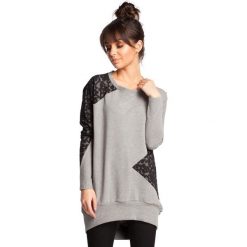 JAZMINE Bluza z koronką - szara. Czarne bluzy damskie BE, s, w koronkowe wzory, z koronki, bez rękawów, bez kaptura. Za 107,94 zł.