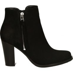 Botki - 70289 NAB NER. Czarne botki damskie skórzane marki Venezia, na obcasie. Za 199,00 zł.