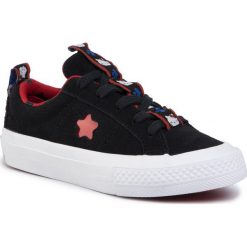 Tenisówki CONVERSE - One Star Ox 363906C Black/Fiery Red/White. Czarne trampki dziewczęce Converse, bez wzorów, ze skóry, na sznurówki. Za 239,00 zł.
