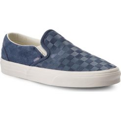 Tenisówki VANS - Classic Slip-On VN0A38F7QCH (Checker Emboss) Vintage. Niebieskie półbuty damskie Vans, bez wzorów, ze skóry, bez zapięcia. W wyprzedaży za 229,00 zł.