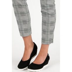 Buty ślubne damskie: ZAMSZOWE CZÓŁENKA DAMSKIE – czarny