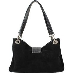 Torebki klasyczne damskie: Skórzana torebka w kolorze czarnym – 26,5 x 18 x 12 cm
