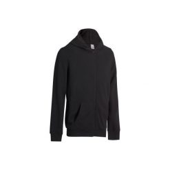 Bluza na zamek z kapturem Gym & Pilates męska. Czarne bluzy męskie marki DOMYOS, xl, z elastanu, z kapturem. W wyprzedaży za 29,99 zł.