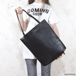 Shopper XL torba czarna na zamek. Czarne shopper bag damskie Pakamera, na ramię. Za 155,00 zł.