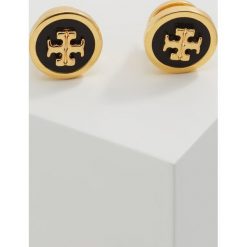 Kolczyki damskie: Tory Burch LACQUERED RAISED LOGO STUD Kolczyki black / tory goldcoloured