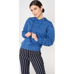 NA-KD Basic Bluza z kapturem basic - Blue. Niebieskie bluzy rozpinane damskie NA-KD Basic, z długim rękawem, długie, z kapturem. Za 100,95 zł.
