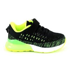 Sneakersy w kolorze czarno-żółtym. Żółte trampki dziewczęce Rock & Joy, bez wzorów, bez zapięcia. W wyprzedaży za 85,95 zł.