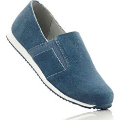 Buty wsuwane ze skóry welurowej bonprix niebieski dżins. Buty sportowe damskie bonprix. Za 149,99 zł.