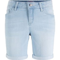 Wygodne szorty dżinsowe ze stretchem bonprix jasnoniebieski. Niebieskie szorty damskie bonprix, bez wzorów, z jeansu. Za 54,99 zł.