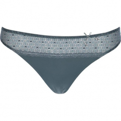 Stringi "Estella" w kolorze szmaragdowozielonym. Zielone stringi damskie marki LASCANA, w koronkowe wzory, z koronki. W wyprzedaży za 45,95 zł.
