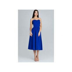 Sukienka602 Niebieski. Niebieskie sukienki damskie FIGL, xl, bez wzorów, z falbankami, bez rękawów, gorsetowe. Za 199,00 zł.